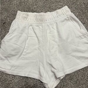 Zara High Waist Cream Shorts
